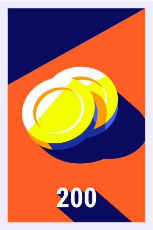 Accumulate 200 coins