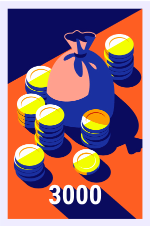 Accumulate 3000 coins